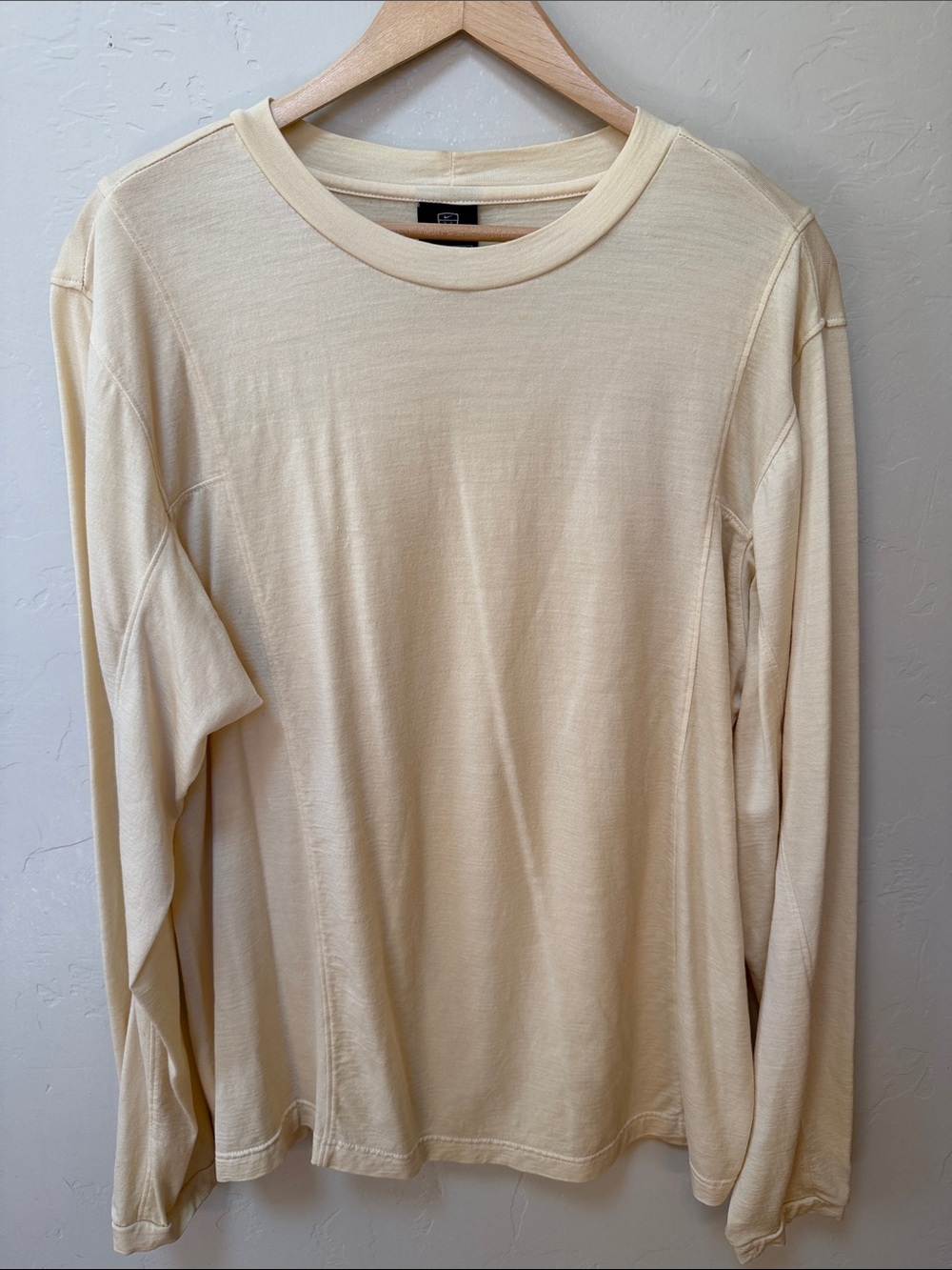 Nike Techwool 100% Merino Wool Long Sleeve Knit Pullover Mens Size Large FLAW